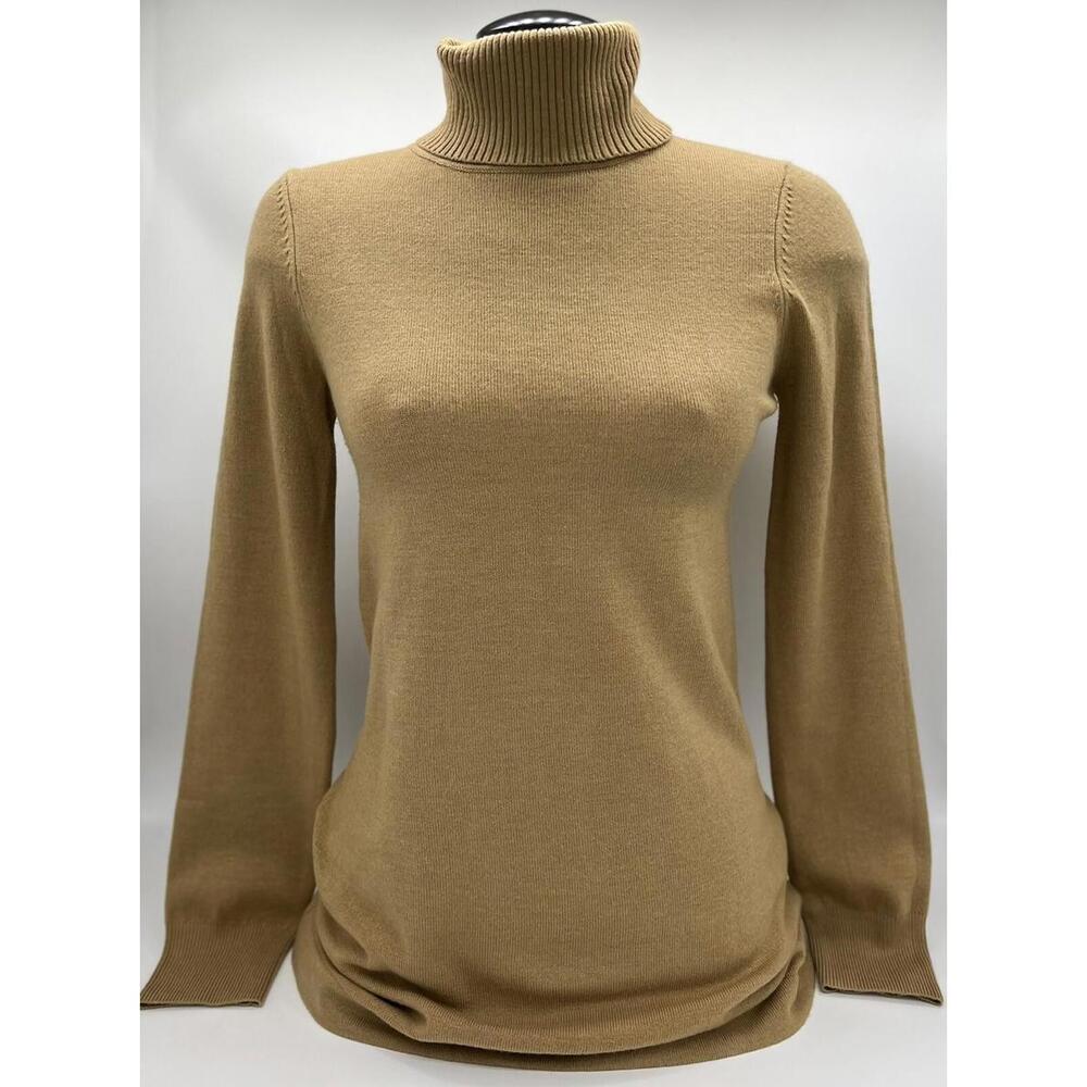 French Connection Camel Long Sleeve Turtleneck Size Small
